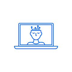 AI artificial intelligence icon linear style