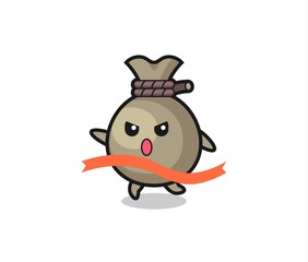 cute money sack illustration is reaching the finish