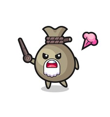 cute money sack grandpa is getting angry