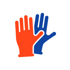 Fototapeta na wymiar Medical protective rubber gloves vector glyph icon