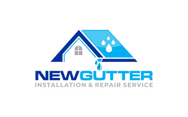 Fototapeta premium Illustration graphic vector of gutter installation and repair service logo design template
