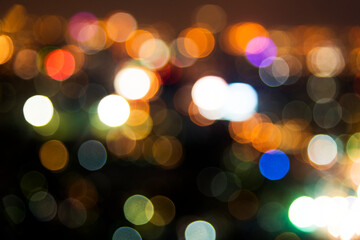 Fototapeta premium Blurred street bokeh lights at night time