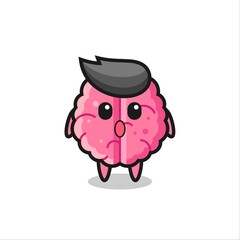 the amazed expression of the brain cartoon