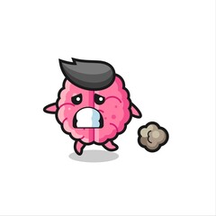 illustration of the brain running in fear