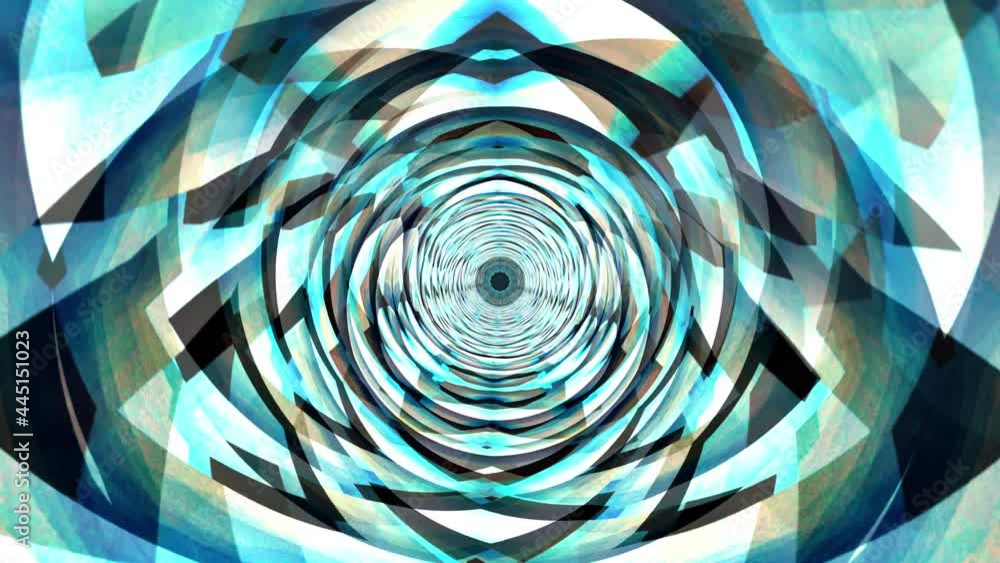 Poster 4k 3d seamless loop dynamic green blue futuristic technology vortex portal spin animation. fractal d