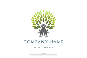 Family Tree for Charity , Community , Diversity and Foundation Logo Design Vector