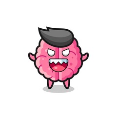 Naklejka premium illustration of evil brain mascot character