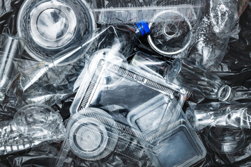 Plastic containers cleaned before recycling
