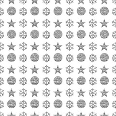 Christmas background golden snowflakes Seamless pattern texture