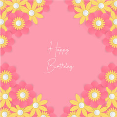 Blue Happy Mothers Day. Brilliant stones. Paper cut flower. Rectangle frame. Paper art of sakura tree and cherry blossom in spring forest with place for your text space. Graphic design for spring.