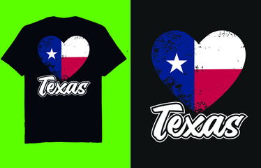 Love with texas flag - t shirt ,Mug,design for printing vector