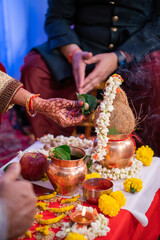 Oil lamp, rituals, Diwali , Hindu festival , royal Rajasthan, India	
