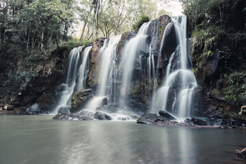 Beautiful waterfall in the jungle of Misiones. Misiones,Argentina.