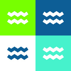 Aquarius Flat four color minimal icon set