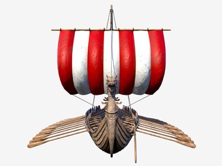 Isolated Viking Ship on White Background 3D Illustration  © mastclick