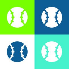 Obraz premium Baseball Flat four color minimal icon set