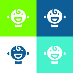 Baby Flat four color minimal icon set