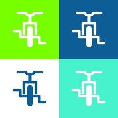 Bicycle Flat four color minimal icon set