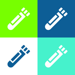 Blood Test Flat four color minimal icon set