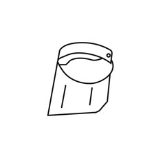Face Shield Line Icon stock illustration. An icon of a medical face shield