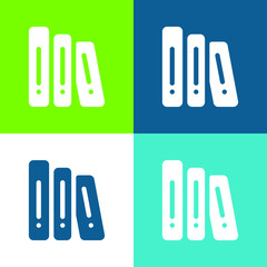 Obraz premium Books Flat four color minimal icon set