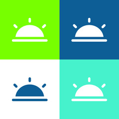 Black Half Sun Flat four color minimal icon set