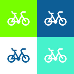 Fototapeta premium Bike Flat four color minimal icon set