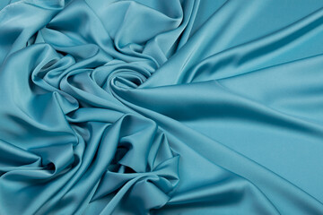 Fabric silk blue background texture	
