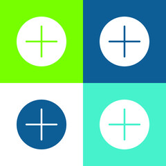 Fototapeta premium Add Flat four color minimal icon set