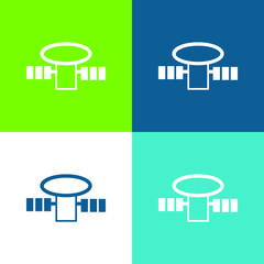 Fototapeta premium Antenna For Signal Reception Flat four color minimal icon set