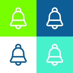 Bell Flat four color minimal icon set