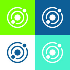Astronomy Flat four color minimal icon set