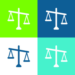 Balance Flat four color minimal icon set