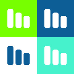 Bars Symbol Flat four color minimal icon set