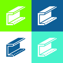 Beam Flat four color minimal icon set