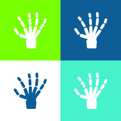 Obraz premium Bone Hand Flat four color minimal icon set