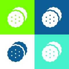 Biscuits Flat four color minimal icon set