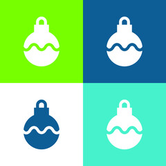 Bauble Flat four color minimal icon set