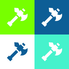 Axe Flat four color minimal icon set