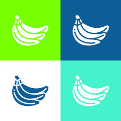 Bananas Flat four color minimal icon set