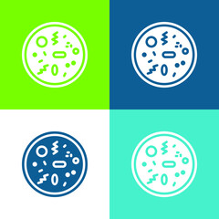 Bacteria Flat four color minimal icon set