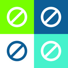 Ban Flat four color minimal icon set
