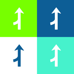 Arrow Merge Symbol Flat four color minimal icon set