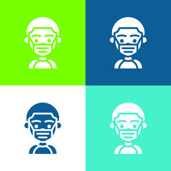 Boy Flat four color minimal icon set