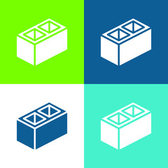 Block Flat four color minimal icon set