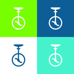 Bike Flat four color minimal icon set