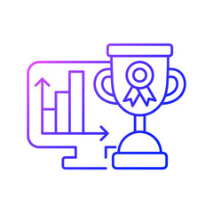 Fototapeta premium Performance evaluation gradient linear vector icon. Assessment for business project. Work monitoring tools. Thin line color symbols. Modern style pictogram. Vector isolated outline drawing