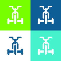 Bicycle Flat four color minimal icon set