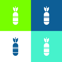 Bomb Flat four color minimal icon set
