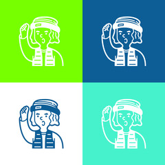 Boy Flat four color minimal icon set